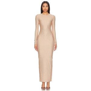 NWT GOOD AMERICAN NUDE RHINESTONE MAXI DRESS SIZE SMALL